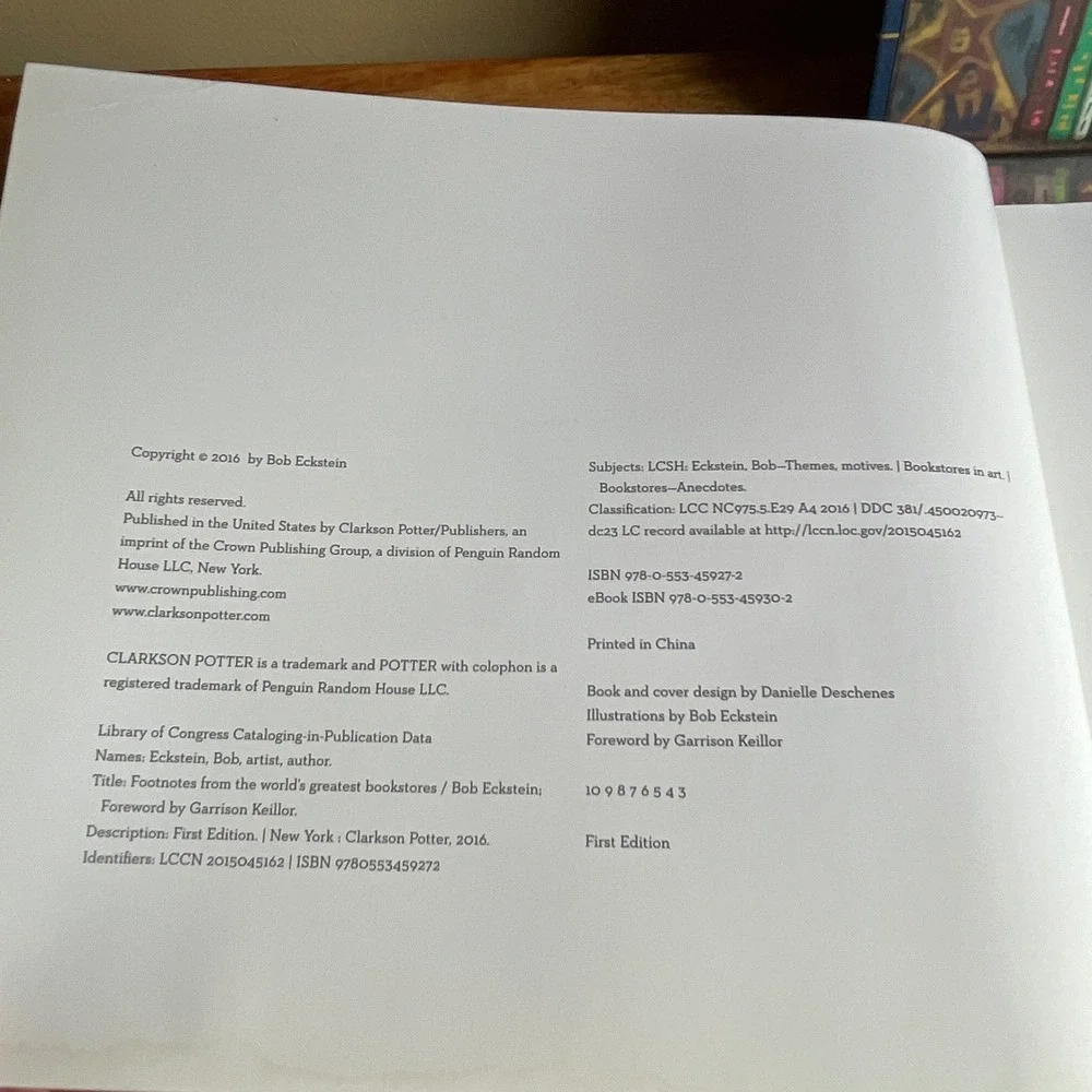 Clarkson Potter footnotes from